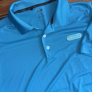 Adidas Golf Polo Shirt Mens Large Teal Performance Casual‎ Preppy Short Sleeve